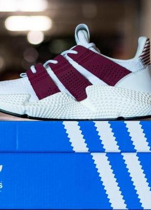 Мужские кроссовки  adidas prophere white bordo2 фото