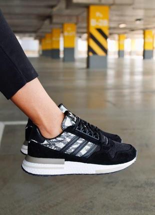 Мужские и женские кроссовки   adidas zx 500 rm black como  адидас зх