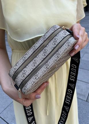 Женская серая сумка, guess snapshot из экокожи люксового качества украинская2 фото