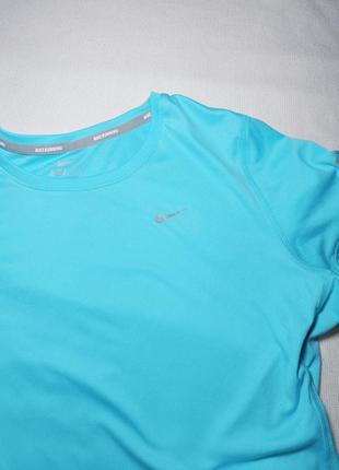 Футболка женская футболка бирюзовая. женская спортивная термо футболка для бега, беговая nike running3 фото