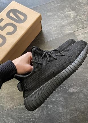 Мужские кроссовки  adidas yeezy boost 350 black no reflective (темна піна)4 фото