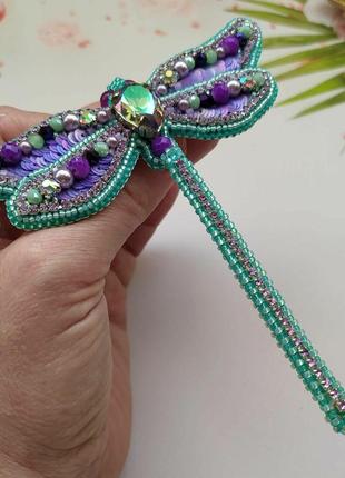 Брошь ручной работы "стрекоза"