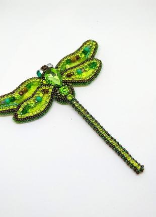 Брошь ручной работы "стрекоза"