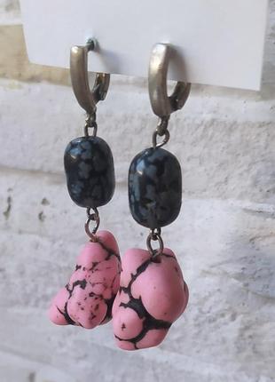 Серьги из натурального камня ручной работы
