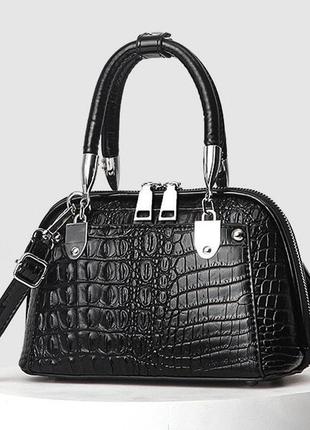 Жіноча модна міні сумочка через плече під рептилію, сумочка клатч лакова, екошкіра4 фото