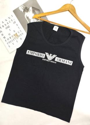 Майка armani черная безрукавка