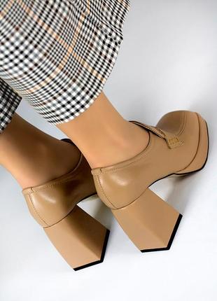Туфли под заказ натуральная кожа на квадратном устойчивом каблуке2 фото