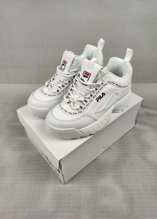 Кроссовки женские подростковые fila disruptor ii white 36-40