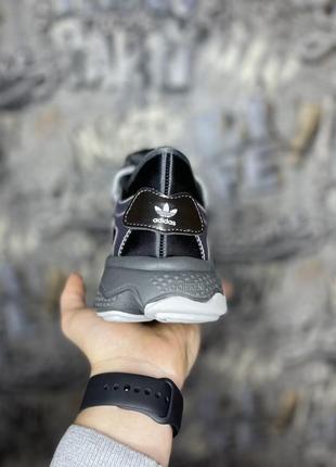 Кроссовки мужские adidas ozweego plus black white3 фото