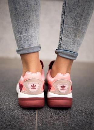 Женские кроссовки  adidas falcon pink burgundy6 фото