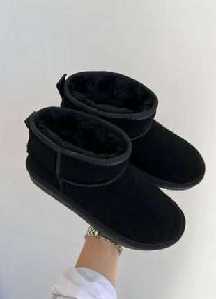 Ugg ultra mini black (замша)3 фото