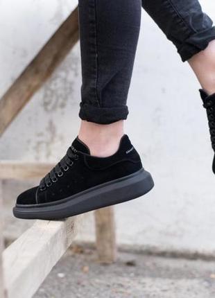 Женские кроссовки alexander mcqueen low larry black 38 фото