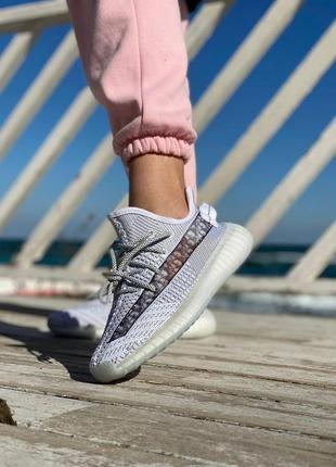 Женские кроссовки  adidas yeezy boost 350 grey dior 2 (рефлективні шнурки)2 фото