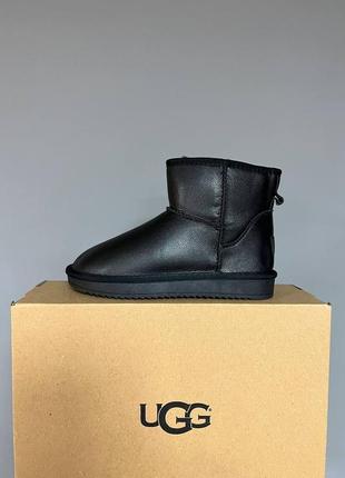 Ugg classic black leather6 фото
