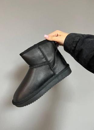 Ugg classic black leather5 фото