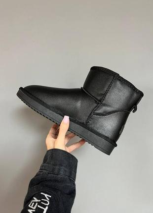 Ugg classic black leather4 фото
