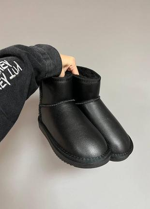 Ugg classic black leather2 фото