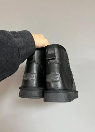 Ugg classic black leather8 фото