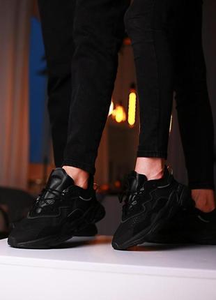 Мужские кроссовки  adidas ozweego adiprene pride full black9 фото
