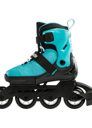 Ролики дитячі rollerblade microblade aqua black 2022 бірюзовий, 33-36,54 фото