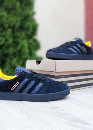 Женские кроссовки adidas gazelle (черные) низкие весенние летние кеды для повседневной носки4 фото