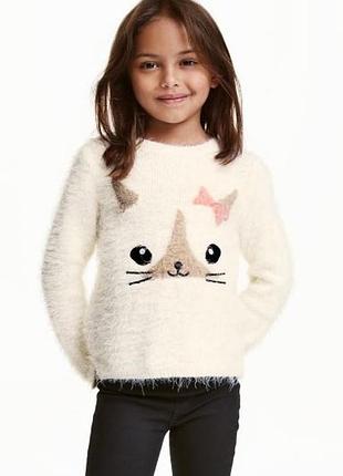 H&amp;m свитер 6-8 лет свитер кошечка