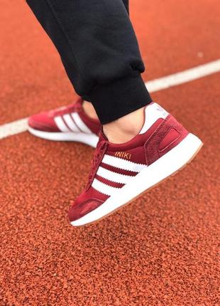 Жіночі кросівки adidas iniki bordo white4 фото