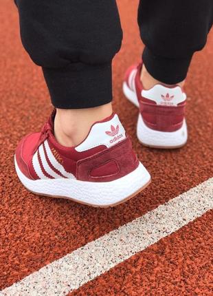 Жіночі кросівки adidas iniki bordo white7 фото