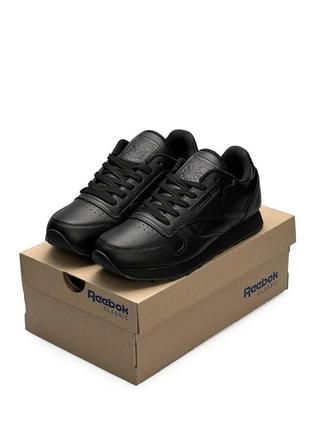 Мужские кроссовки  reebok classic leather all black