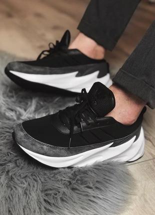Мужские кроссовки  adidas shark black grey white2 фото