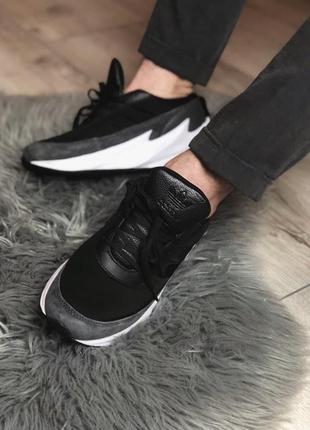 Мужские кроссовки  adidas shark black grey white9 фото