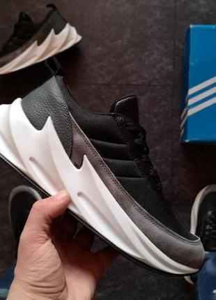 Мужские кроссовки  adidas shark black grey white5 фото