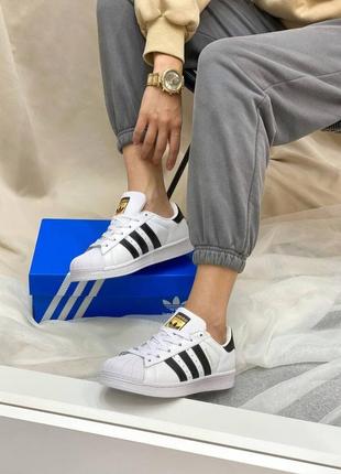 Adidas superstar white black