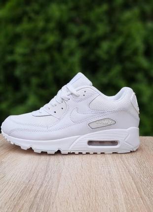 Женские кроссовки nike air max 90 (белые) модные демисезонные спортивные кроссы8 фото