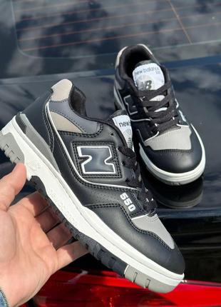 Женские кроссовки new balance 550 (черные) комбинированные беговые весенние летние кроссы.