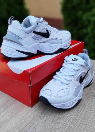 Жіночі кросівки nike m2k tekno, білі з чорним, в'єтнам6 фото