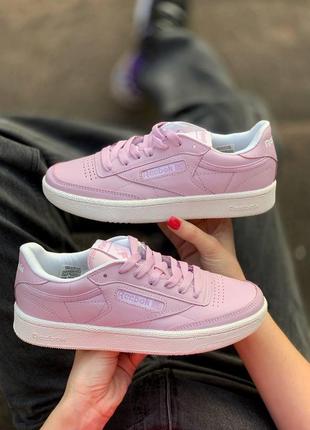 Женские кроссовки  reebok club c 85 pink3 фото