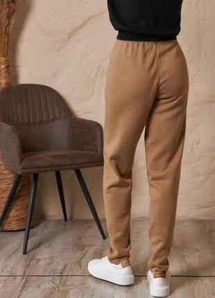 Женские классические вязаные брюки, удобные вязаные брюки спортивного стиля, теплые вязаные брюки10 фото