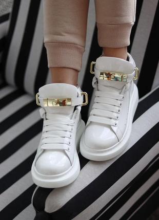 Alexander mcqueen sneakers high white premium7 фото