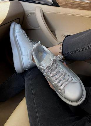 Жіночі кросівки  alexander mcqueen low silver3 фото