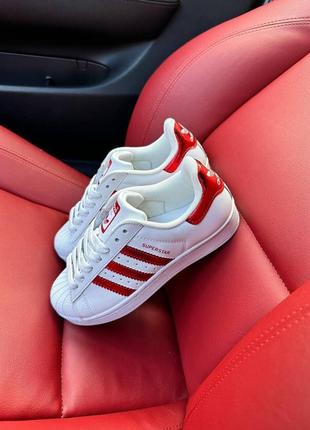 Жіночі кросівки adidas superstar red white