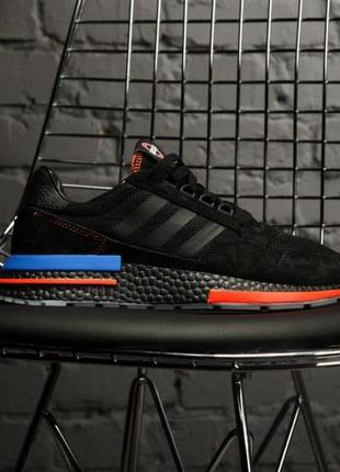 Женские кроссовки  adidas zx 500 black blue red