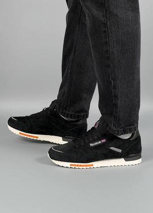 Мужские кроссовки  reebok classic black white