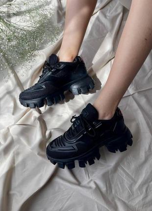 Женские кроссовки  prada cloudbust black 3