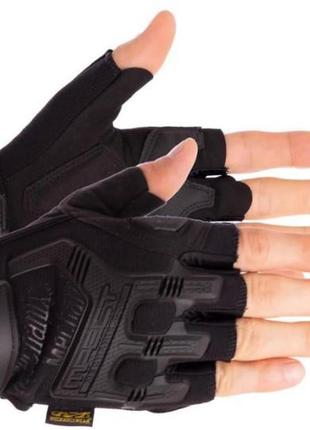Тактичні безпаплі рукавиці mechanix m-pact чорні