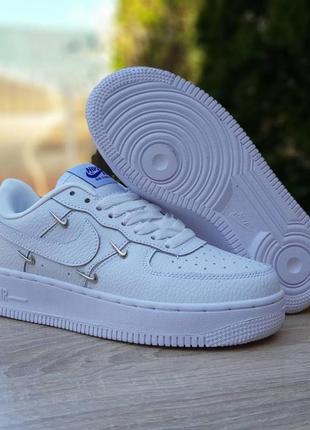 Кроссовки мужские nike air force 1 lx chrome swooshees white (белые) модные молодежные кроссы