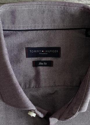 Сорочка\рубашка tommy hilfiger tailored slim fit honeycomb shirt5 фото