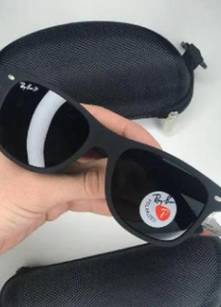 Стильні окуляри від сонця ray ban wayfarer унісекс, універсальні антивідблискові окуляри поляризовані uv4004 фото