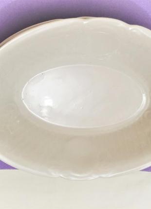 Тарелка "ладья" керамическая белая большая глубокая для подачи горячего удлиненная винтаж блюдо6 фото