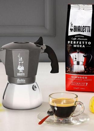 Кавоварка гейзерна bialetti brikka induction на 4 чашки (170 мл.)6 фото